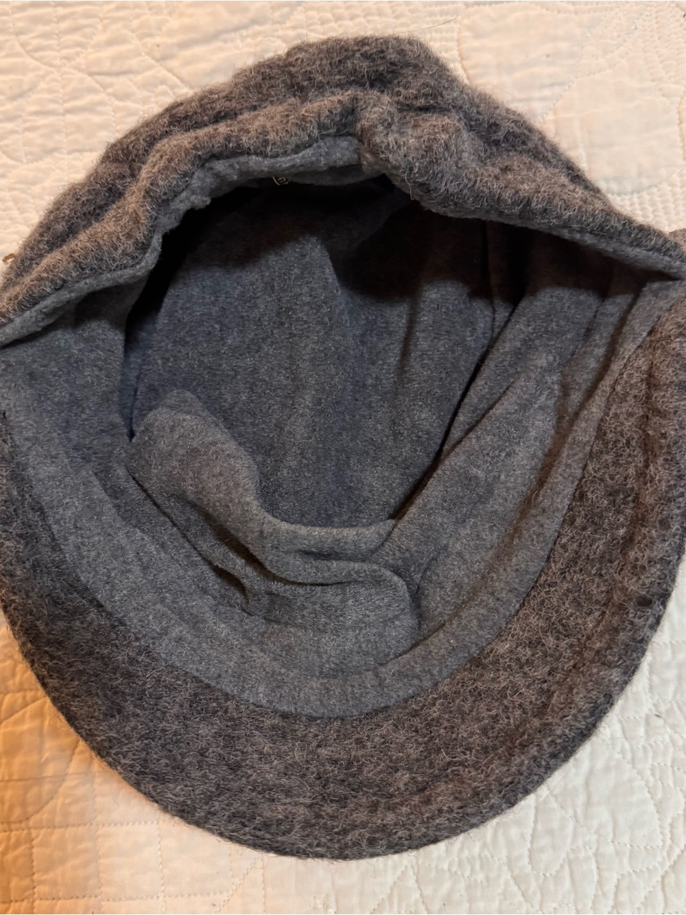 Bordoni Womens Gray Wool Blend Flower Accent Cap Italy - Picture 3 of 3